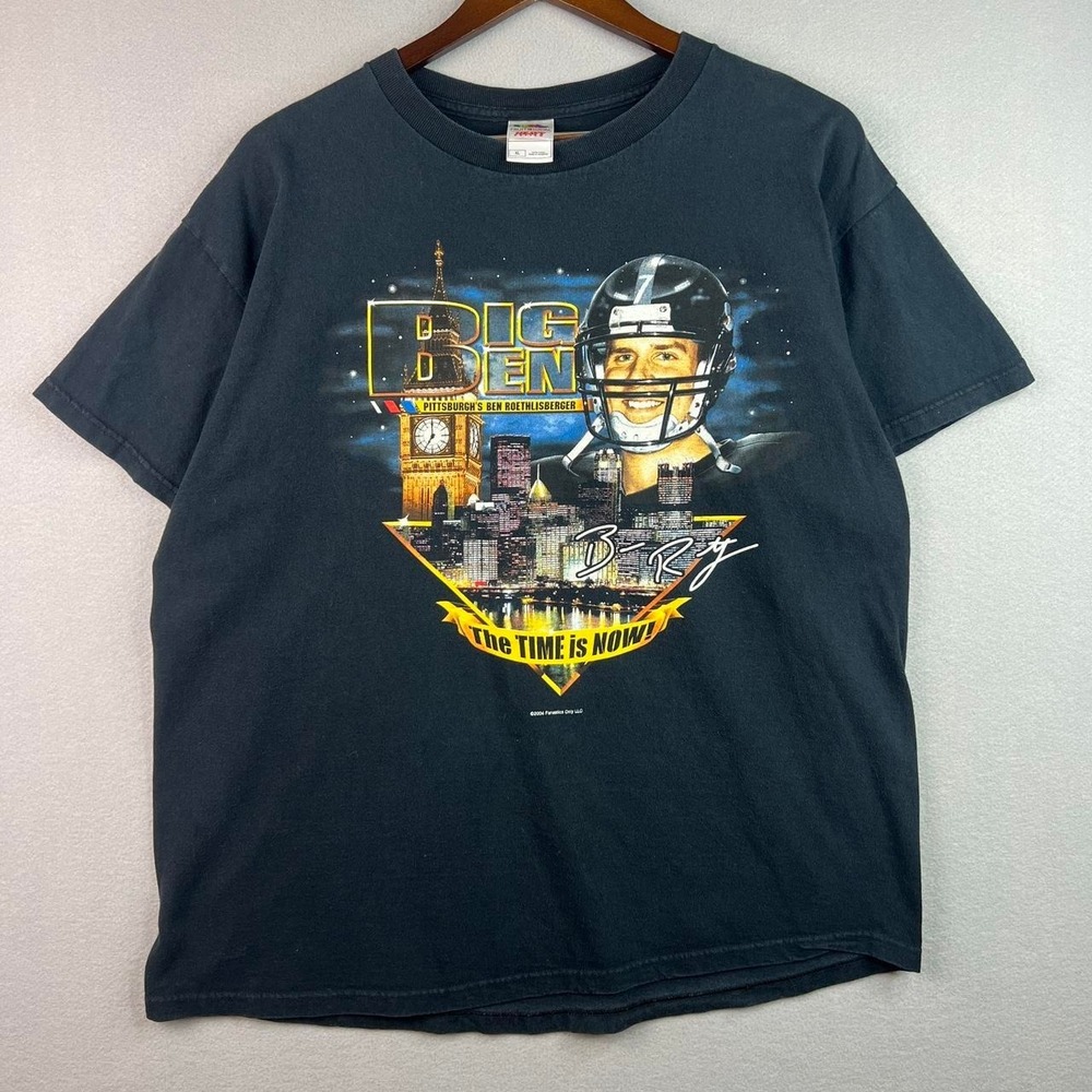 Vintage Big Ben Pittsburgh Steelers Ben Roethlisberger Black Mens XL Tee Shirt